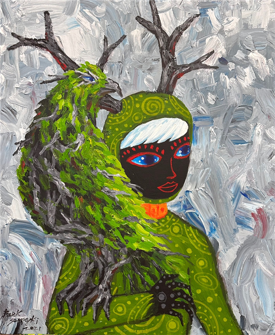 숲의 정령, 2021, 캔버스 위에 아크릭, 62x72cm