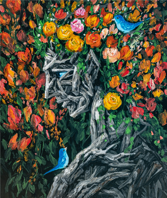 숲의 정령, 2020, 캔버스 위에 아크릭, 62x72cm