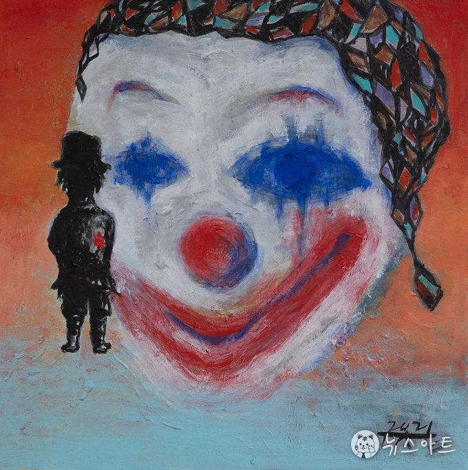 그대에게 꽃을, 아크릴, 한지, 50x50cm