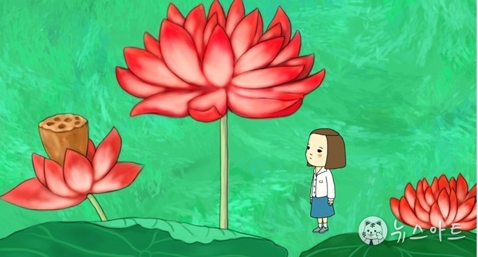 <오월상생>의 한 장면. 비극적이지만 힘을 간직한 내용이 주는 감동을 아름다운 색감이 더욱 극대화 한다.